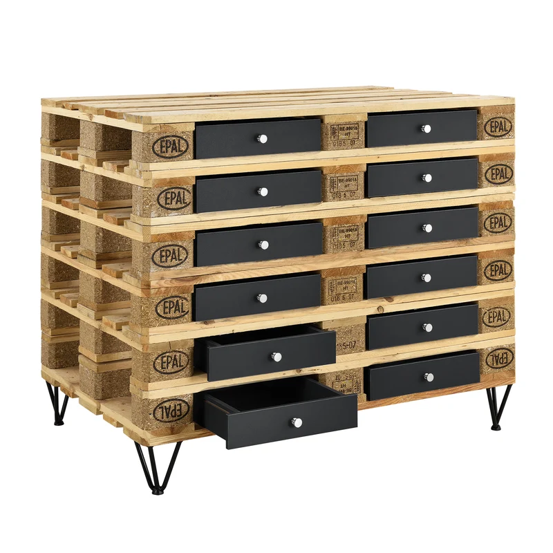 Tiroir pour meuble de palette MDF noir 03_0011350