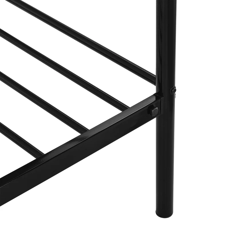 Divan en acier canapé lit simple en métal 209 x 96,5 x 100 cm noir 03_0009346