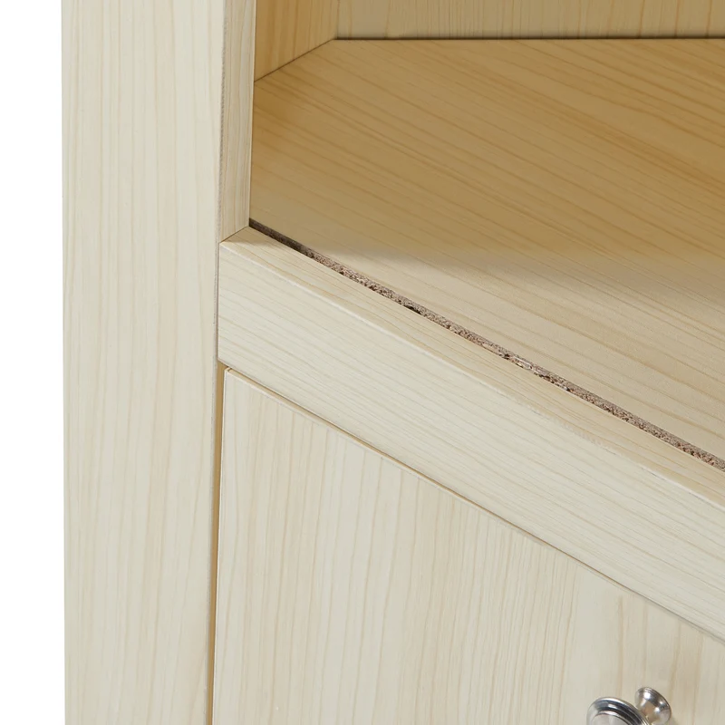 Armoire étagère meuble de rangement d'angle avec 2 portes et 5 étagères panneau de particules 170 x 62 x 30 cm effet chêne 03_0008866