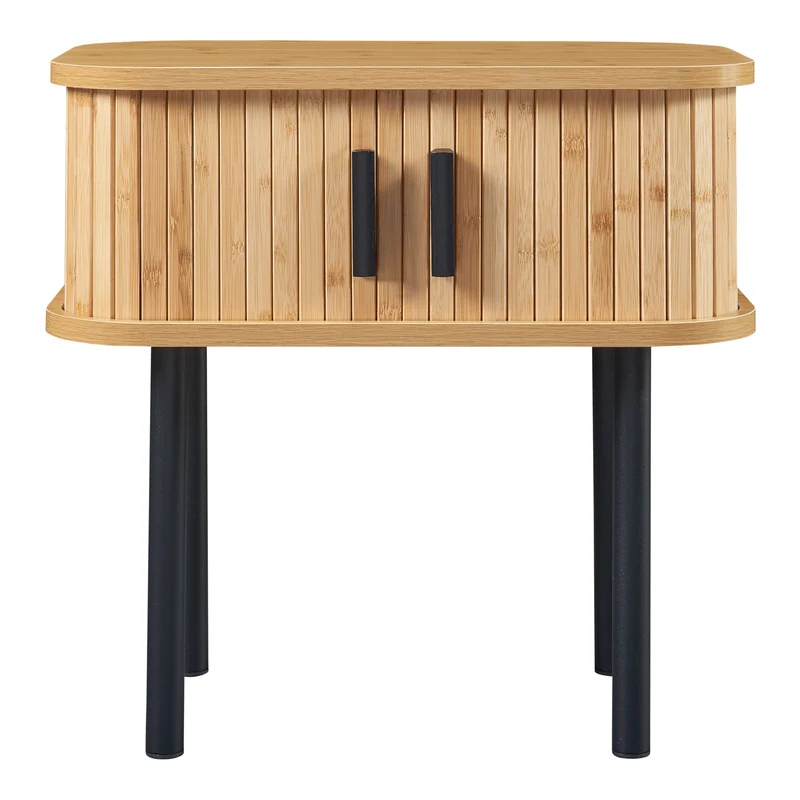 Table d'appoint 48 x 30 x 45 cm naturel noir 03_0010968