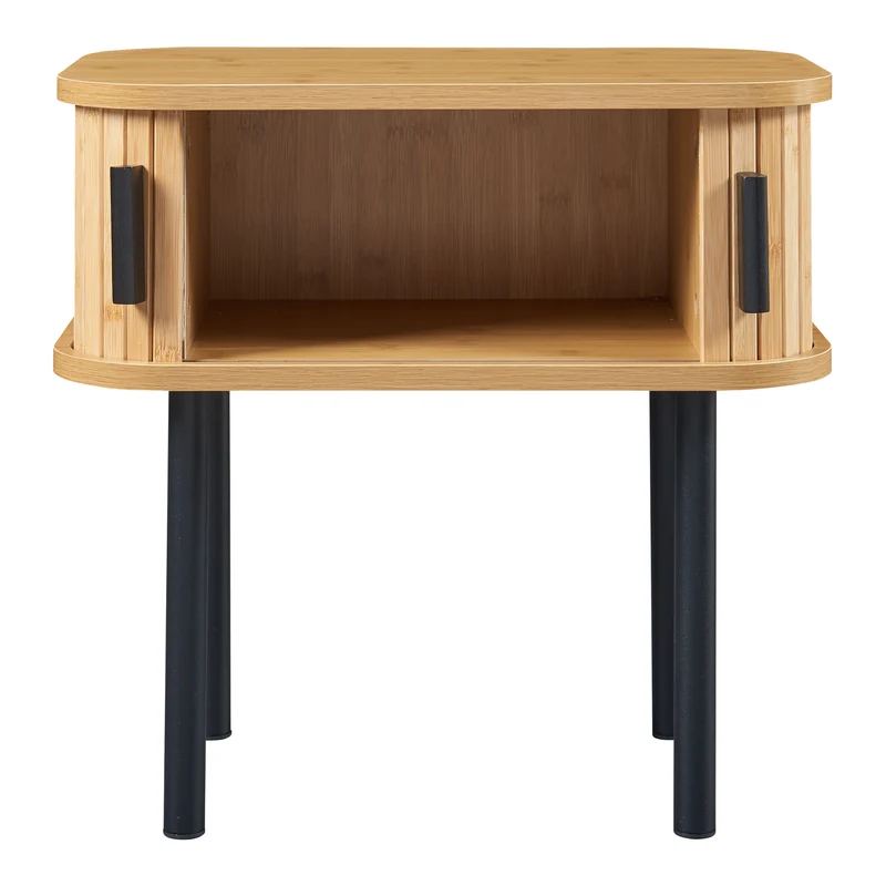 Table d'appoint 48 x 30 x 45 cm naturel noir 03_0010968