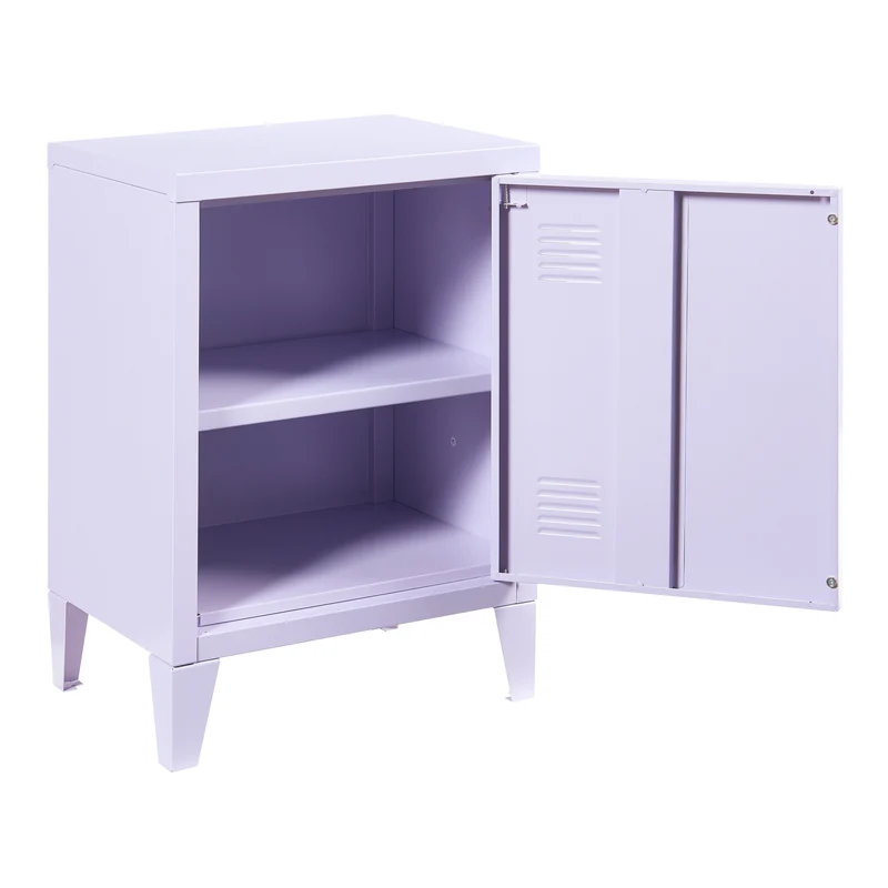 Table de chevet table de nuit commode meuble de rangement en acier laminé 57 x 40 x 30 cm violet 03_0011017