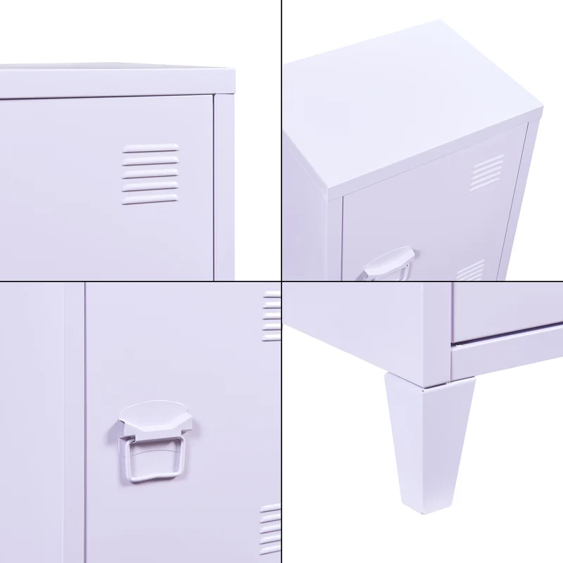 Table de chevet table de nuit commode meuble de rangement en acier laminé 57 x 40 x 30 cm violet 03_0011017