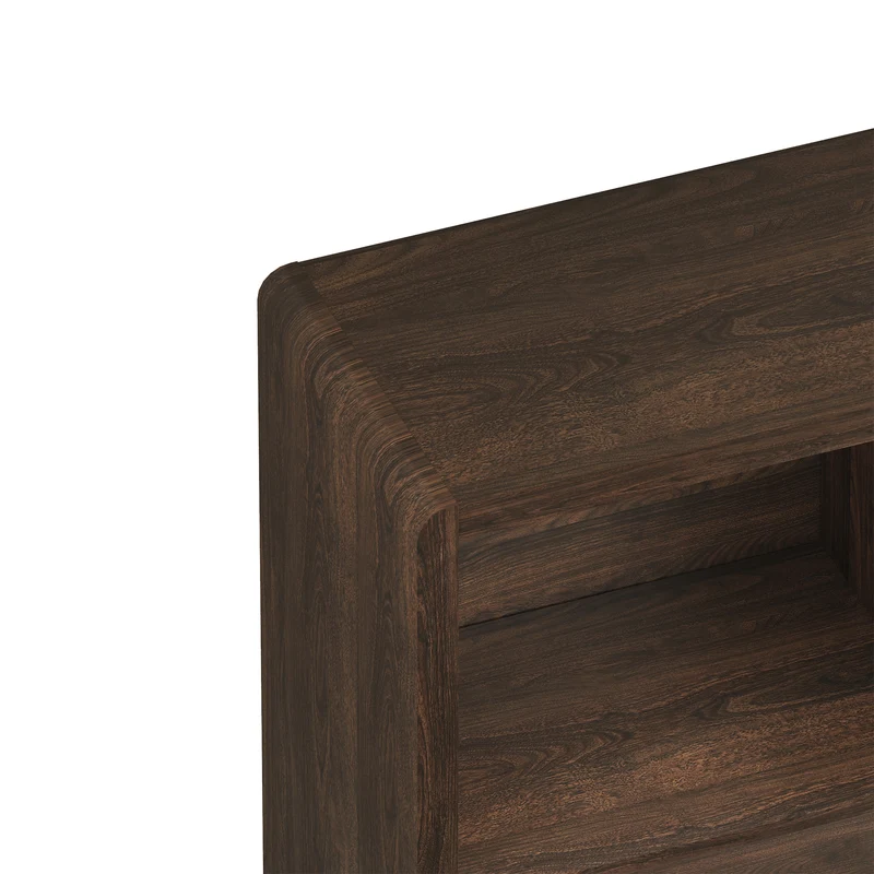 Commode meuble de rangement pratique entrée salon chambre 103 x 80 x 28 cm effet noyer 03_0009299