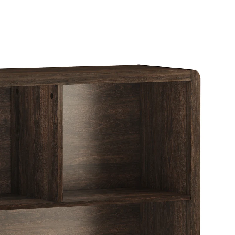 Commode meuble de rangement pratique entrée salon chambre 103 x 80 x 28 cm effet noyer 03_0009299