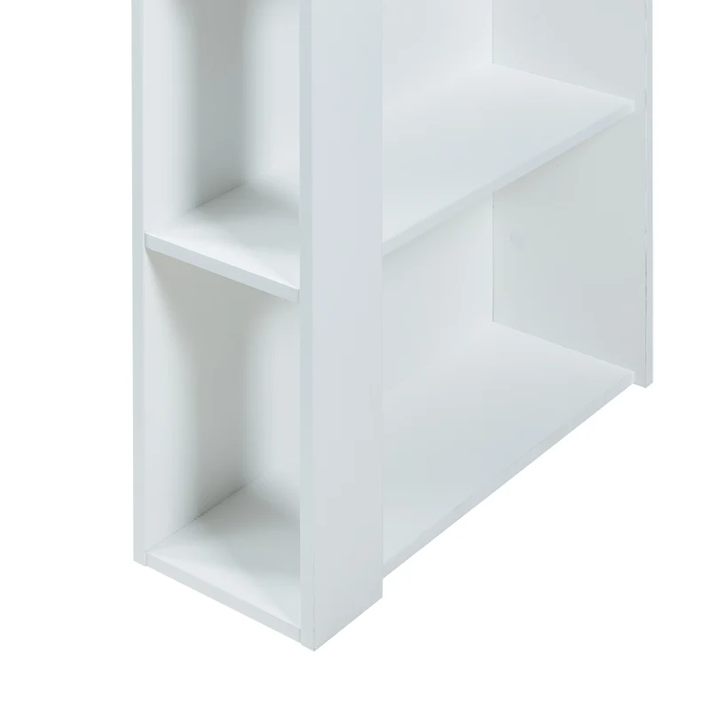 Table de bar 3 étagères 120 x 60 x 106 cm effet chêne blanc 03_0010987