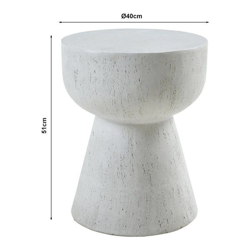 Table d'appoint 51 x 40 cm blanc 03_0010941