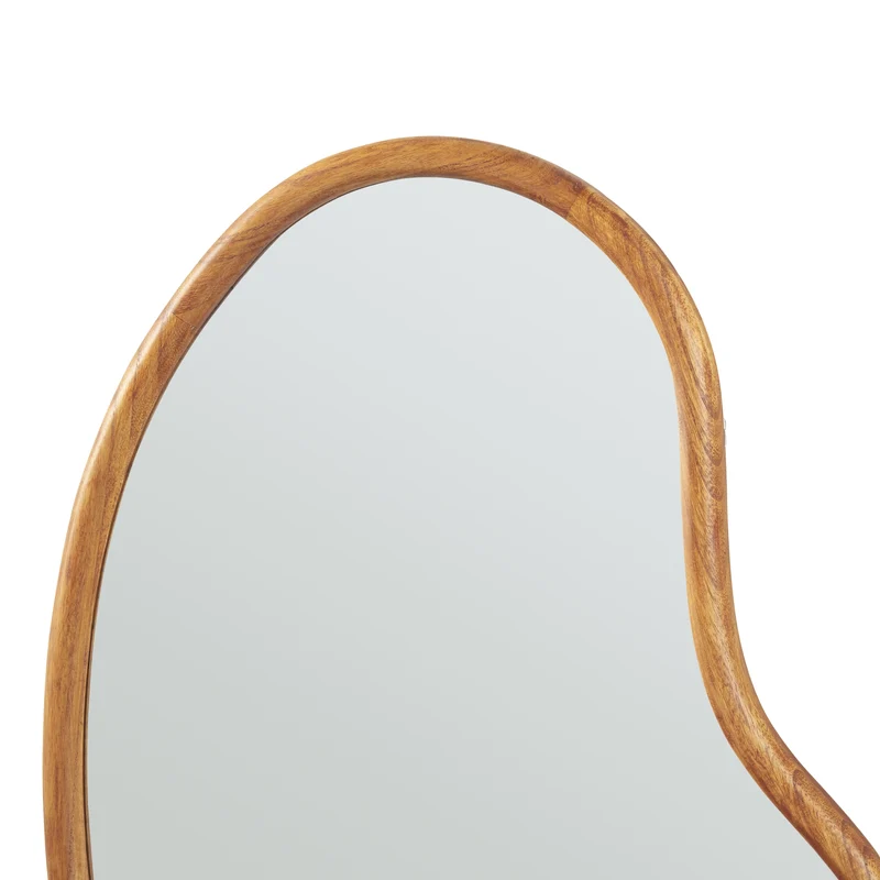 Miroir décoration moderne design mural bois MDF 75 x 55 cm effet chêne 03_0010179