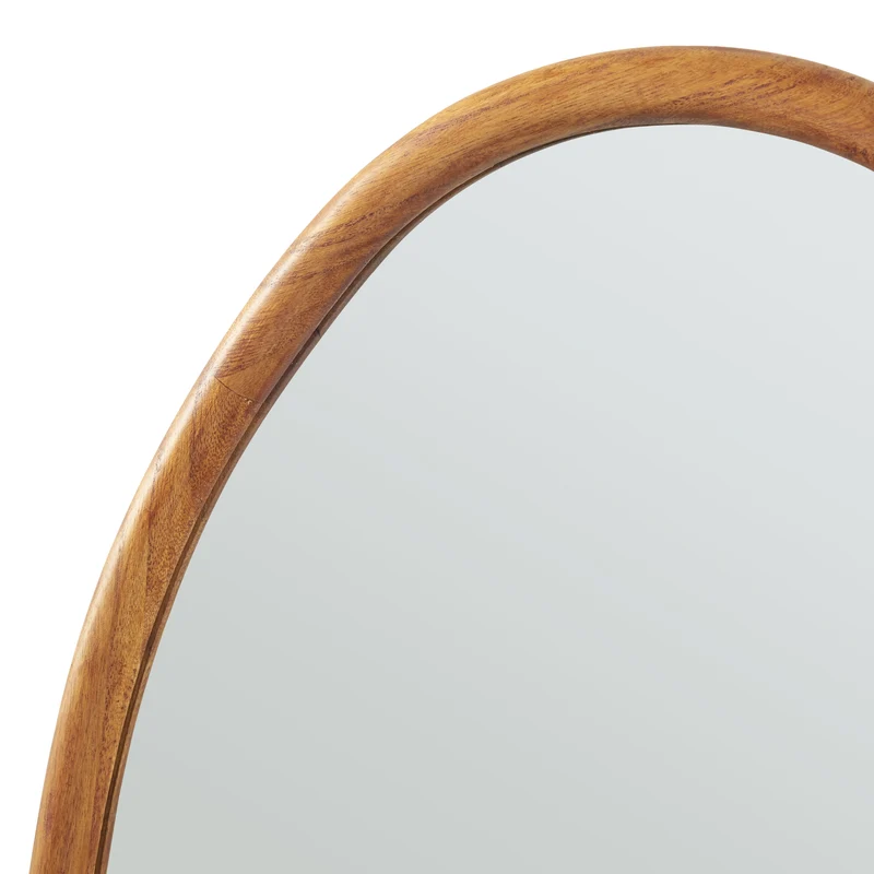 Miroir décoration moderne design mural bois MDF 75 x 55 cm effet chêne 03_0010179