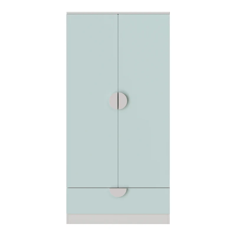 Armoire étagère meuble de rangement pour enfants 123 x 60 x 40 cm blanc vert menthe 03_0008925