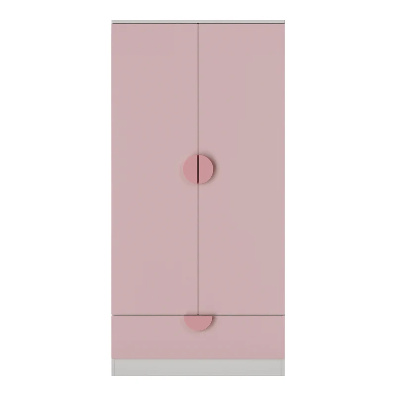 Armoire étagère meuble de rangement pour enfants 123 x 60 x 40 cm blanc rose 03_0008923