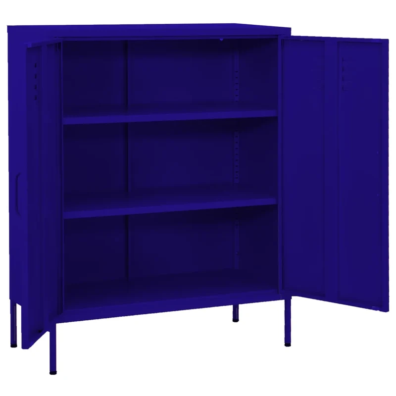 Armoire de rangement pratique bleue marine 80 x 35 x 101,5 cm avec étagères réglables style moderne en acier bleu marine 02_0046854