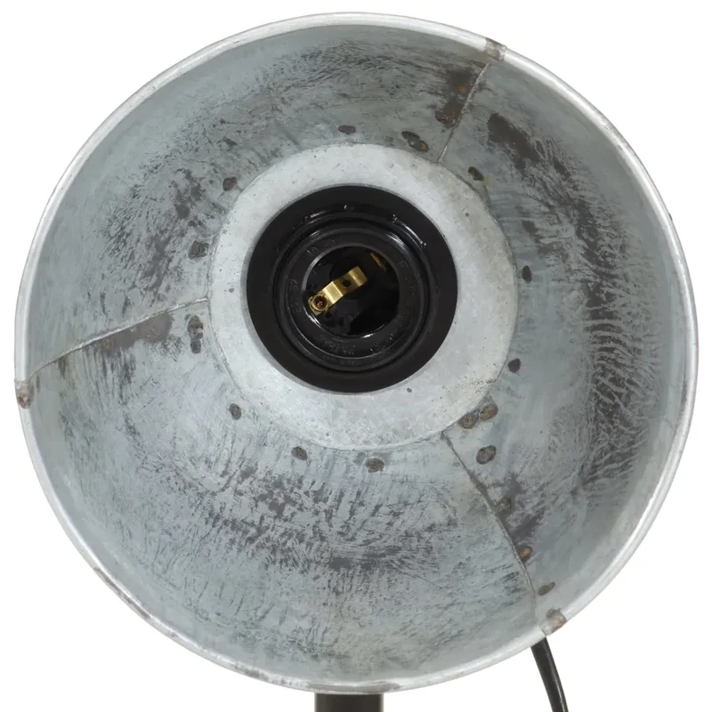 Lampe de bureau style industriel ajustable 18 x 18 x 60 cm en fer argent vintage 02_0047546
