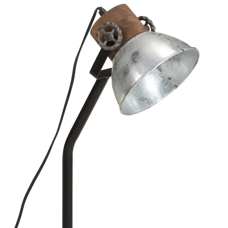 Lampe de bureau style industriel ajustable 18 x 18 x 60 cm en fer argent vintage 02_0047546