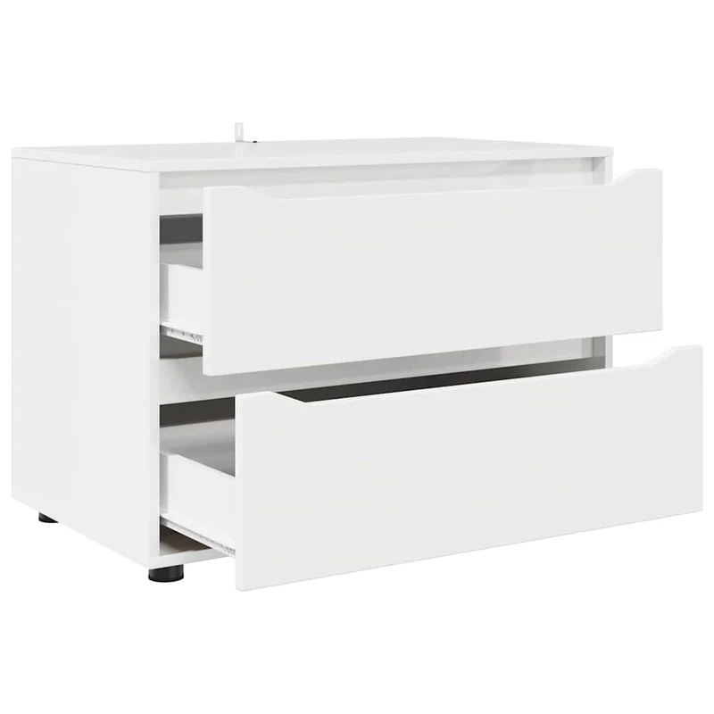 Armoire de rangement minimaliste fonctionnelle 80 x 48 x 57 cm en bois d'ingénierie blanc 02_0054591