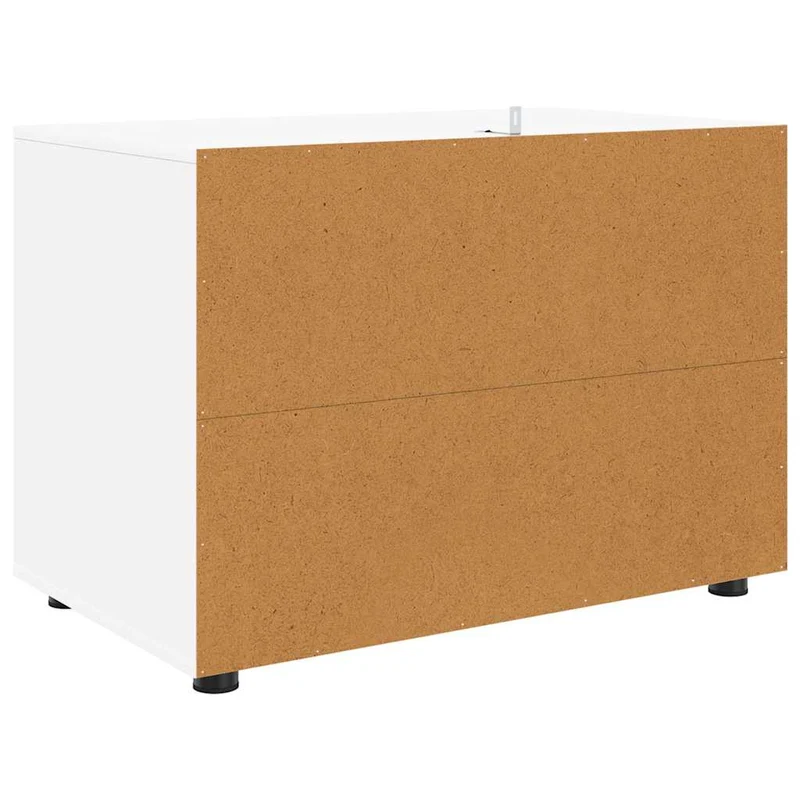 Armoire de rangement minimaliste fonctionnelle 80 x 48 x 57 cm en bois d'ingénierie blanc 02_0054591