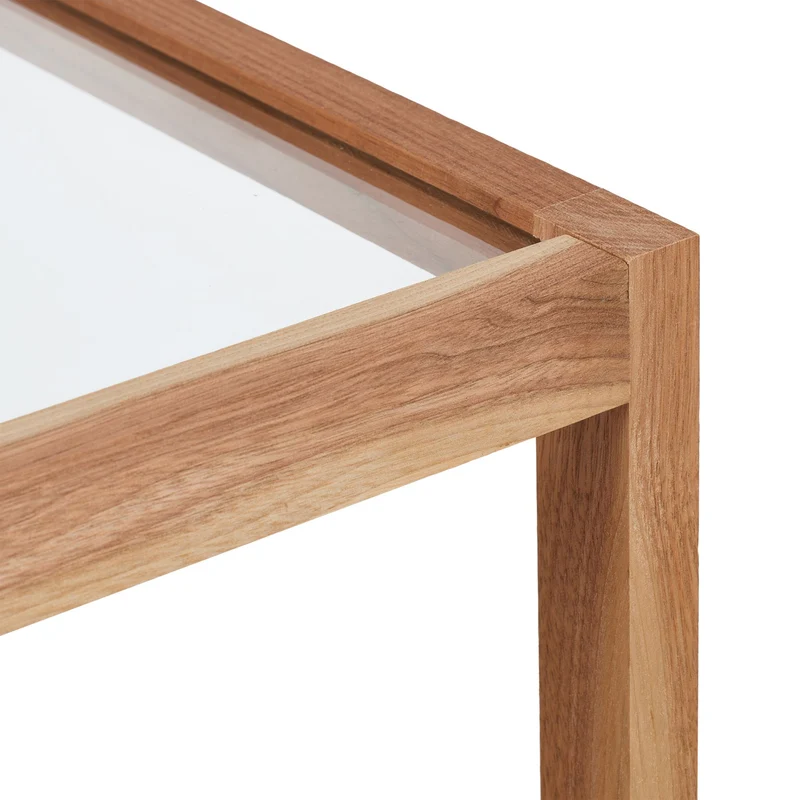 Table d’appoint moderne design spacieuse 60 x 40 x 40 cm avec 2 niveaux pratique en bois noyer 13_0014431