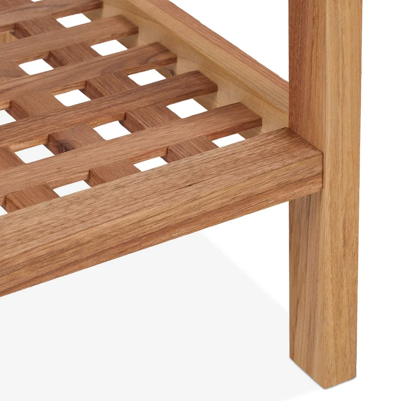 Table d’appoint moderne design spacieuse 60 x 40 x 40 cm avec 2 niveaux pratique en bois noyer 13_0014431