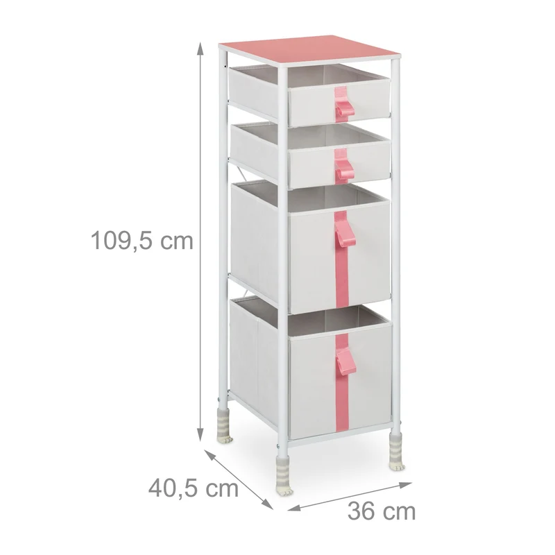 Commode de rangement enfants 4 tiroirs pratique 94 x 40 x 80 cm design mignon en MDF blanc 13_0014584