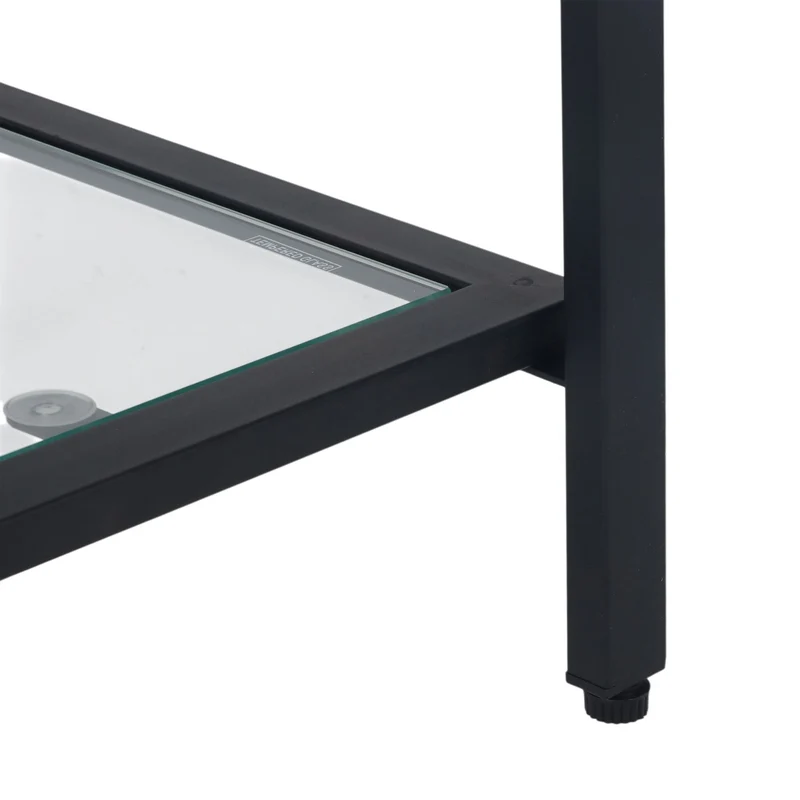 Console étroite moderne pour entrée salon 73 x 100 x 30 cm pratique avec 3 étagères en verre transparent 13_0017954