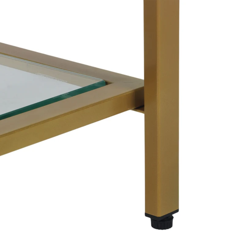 Console étroite moderne pour entrée salon 73 x 100 x 30 cm pratique avec 3 étagères en verre transparent 13_0017955