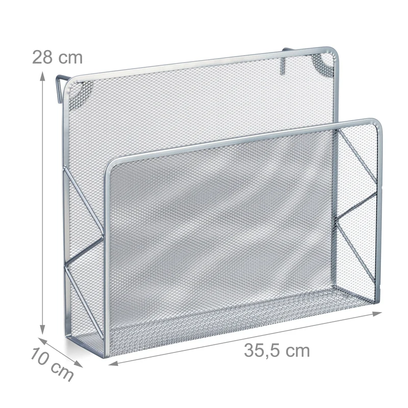 Porte-documents mural moderne design maille 28 x 35,5 x 10 cm en acier noir 13_0014161
