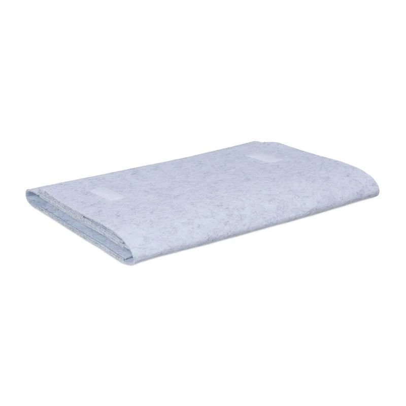 Lot de 2 poches de lit suspendues 4 compartiments pratique rangement télécommande chambre en feutre gris 13_0014115