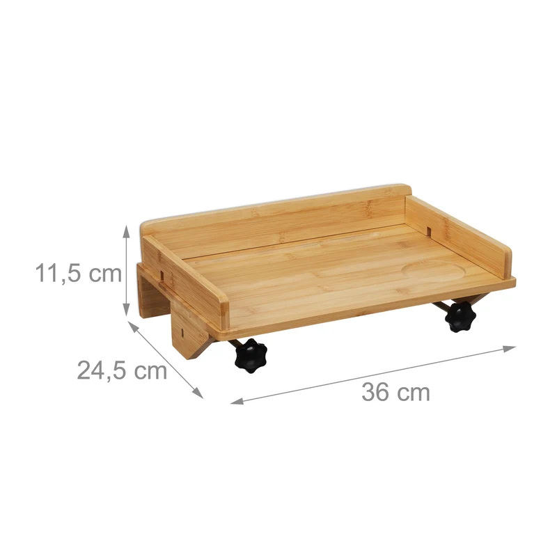 Tablette de lit fixe en bambou pratique pour livre réveil chambre 40 x 20 cm en bambou naturel 13_0014832