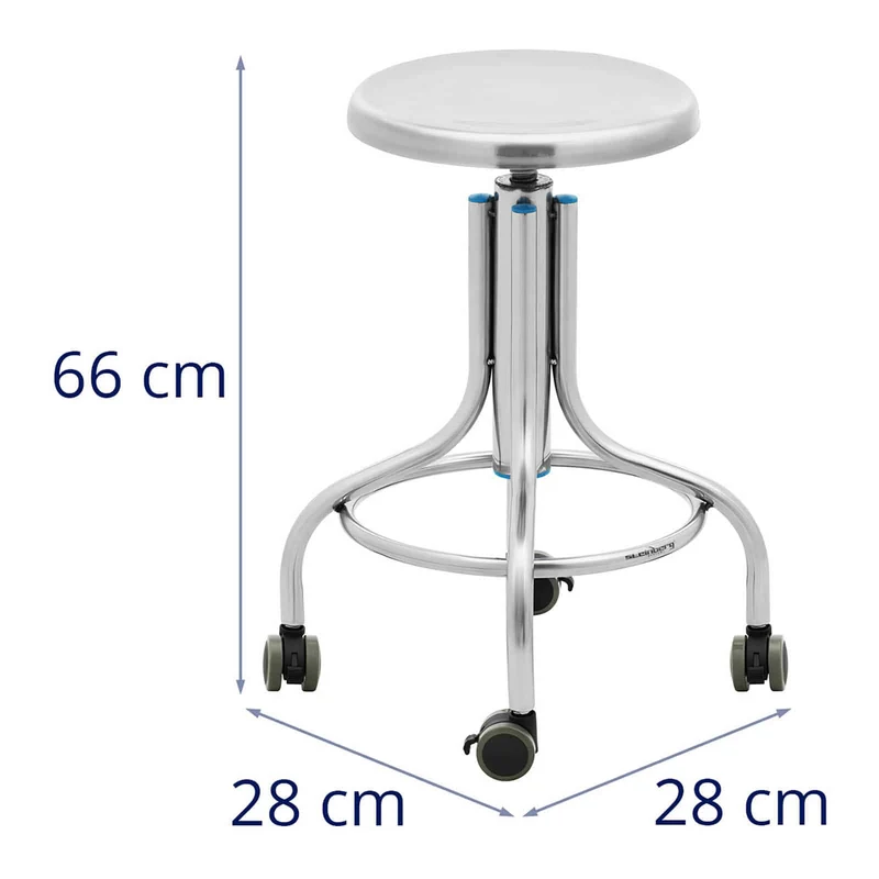 Tabouret labo - à roulettes - acier inoxydable - 100 kg 14_0005786