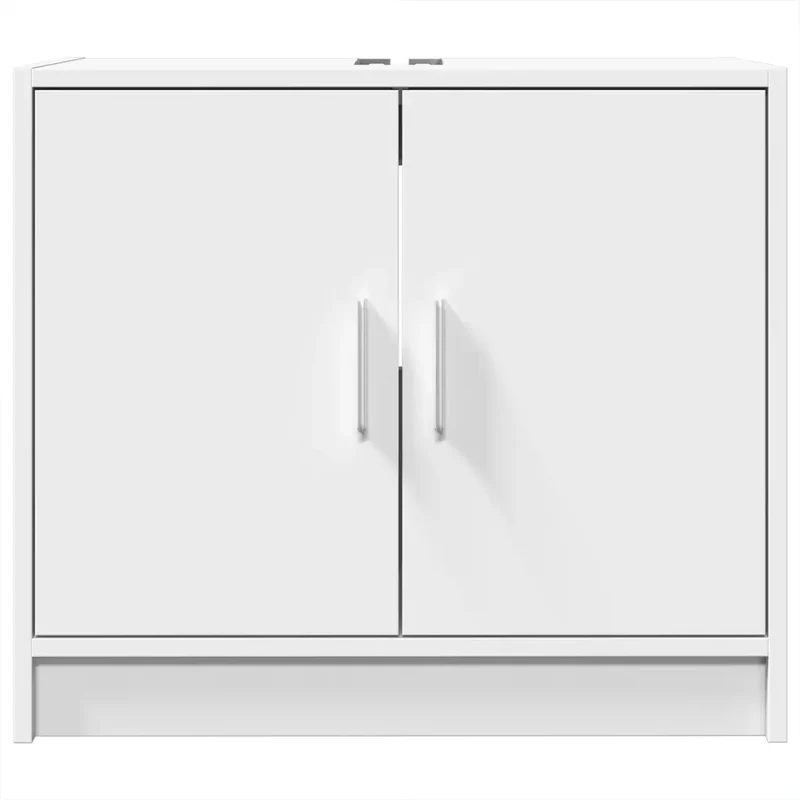 Armoire de lavabo rangement pratique 63 x 29 x 55 cm en bois d'ingénierie blanc 02_0049520