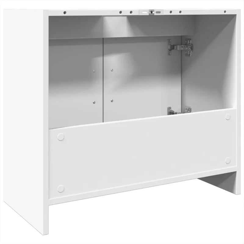 Armoire de lavabo rangement pratique 63 x 29 x 55 cm en bois d'ingénierie blanc 02_0049520