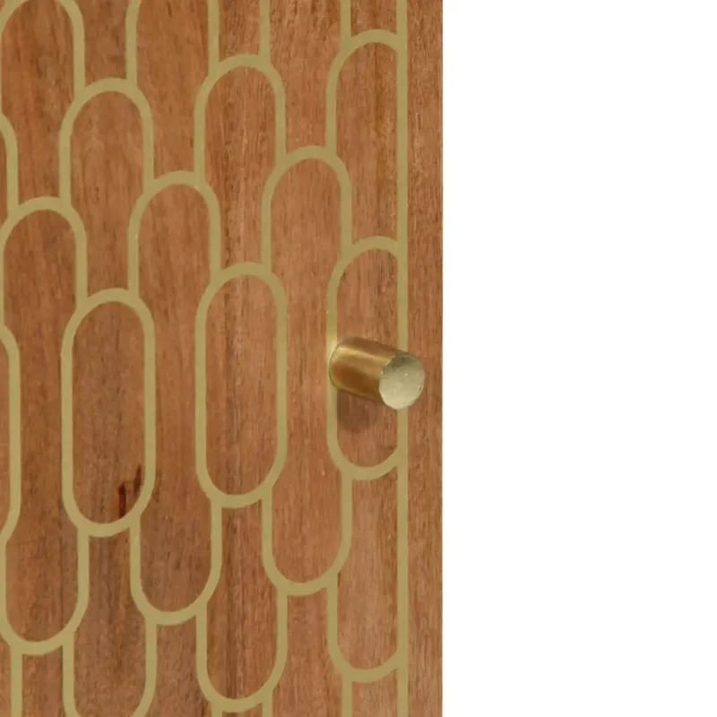 Armoire de salle de bain rétro 38 x 33 x 160 cm grand rangement avec motif sculpté en bois massif marron 02_0047316