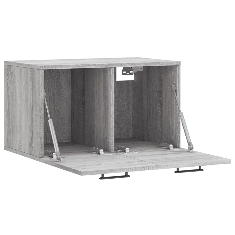 Armoire murale flottante fonction rangement déco 60 x 36 x 35 cm en bois d'ingénierie gris 02_0048847