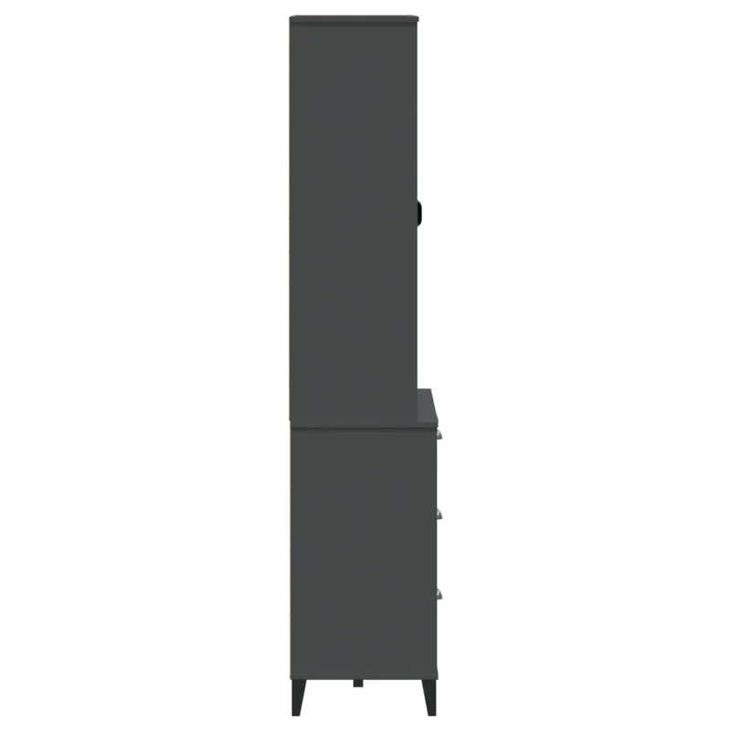 Buffet bahut commode armoire meuble de rangement organisateur cuisine salle de séjour salon 80 x 40 x 190 cm bois massif de pin anthracite 02_0036623