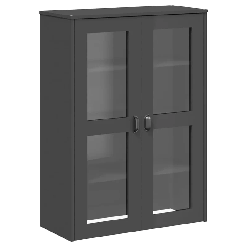 Buffet bahut commode armoire meuble de rangement organisateur cuisine salle de séjour salon 80 x 40 x 190 cm bois massif de pin anthracite 02_0036623