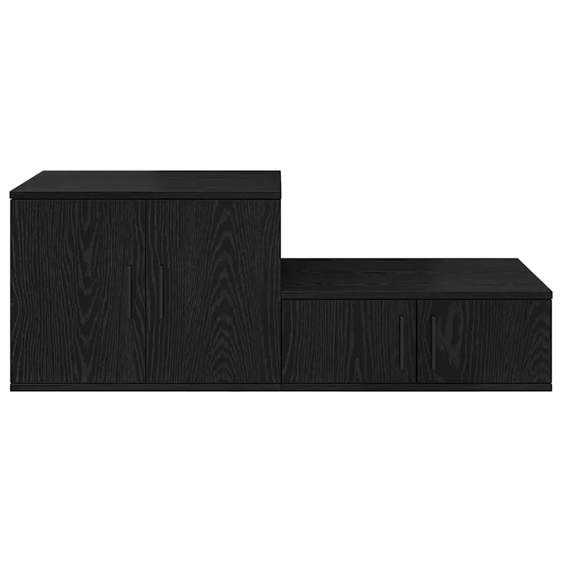 Armoire de rangement moderne 127 x 41 x 40 cm fonctionnelle et durable style minimaliste en bois d'ingénierie noir 02_0052103