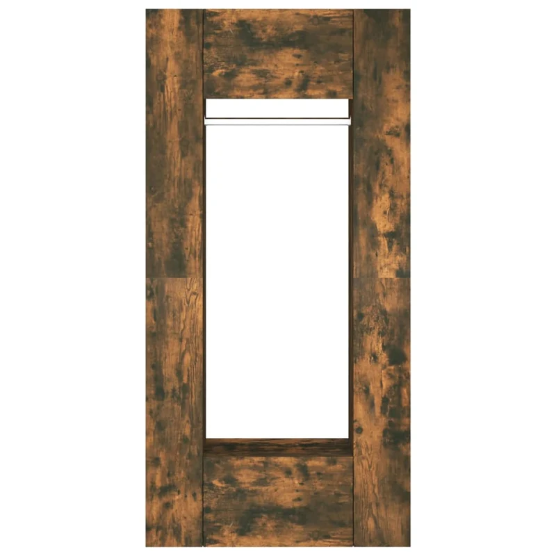 Lot de 2 armoires de couloir pratiques rangement élégant 97,5 x 37 x 99 cm en bois d'ingénierie chêne fumé 02_0055201