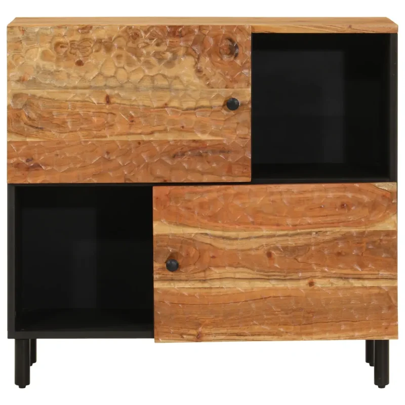 Armoire latérale 80 x 33 x 75 cm espace de rangement fonction d'affichage style intemporel en bois d'acacia naturel 02_0047195