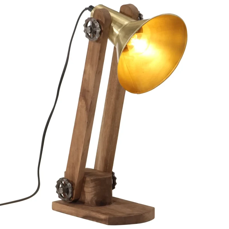 Lampe de bureau style industriel moderne usage décoratif 23 x 13 x 52 cm en fer laiton antique 02_0047521