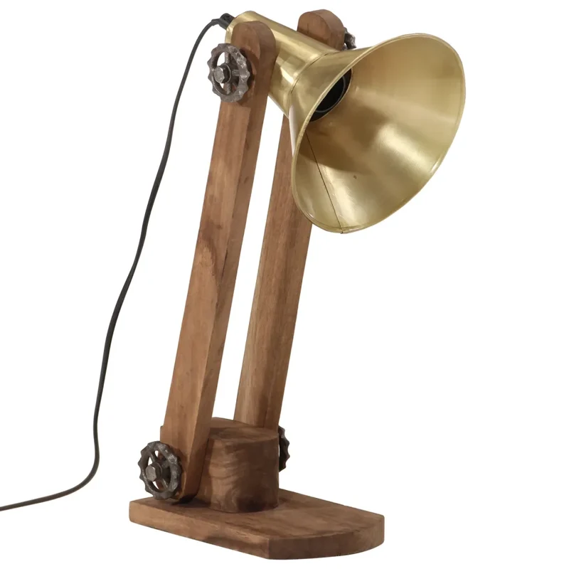 Lampe de bureau style industriel moderne usage décoratif 23 x 13 x 52 cm en fer laiton antique 02_0047521