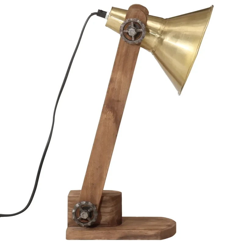 Lampe de bureau style industriel moderne usage décoratif 23 x 13 x 52 cm en fer laiton antique 02_0047521