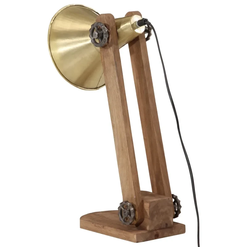 Lampe de bureau style industriel moderne usage décoratif 23 x 13 x 52 cm en fer laiton antique 02_0047521