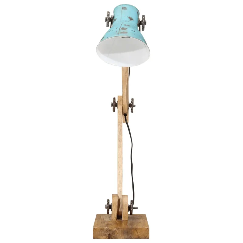 Lampe de bureau réglable style industriel fer bleu délavé 23 x 18 x 96 cm avec finition unique en fer bleu 02_0047497