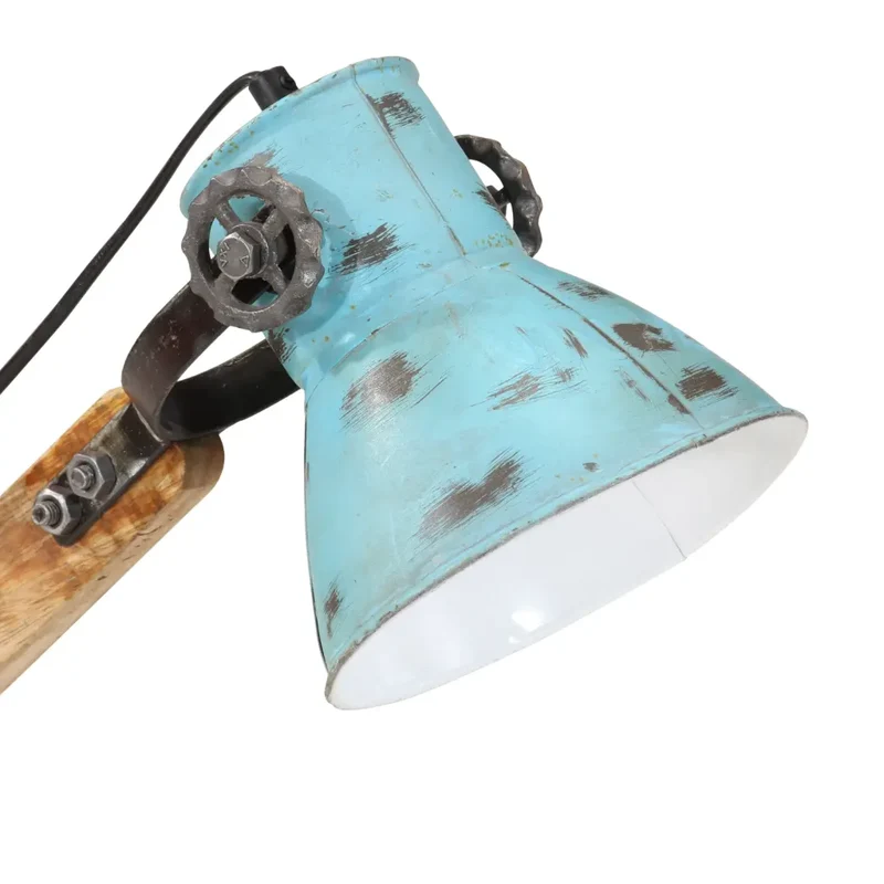 Lampe de bureau réglable style industriel fer bleu délavé 23 x 18 x 96 cm avec finition unique en fer bleu 02_0047497