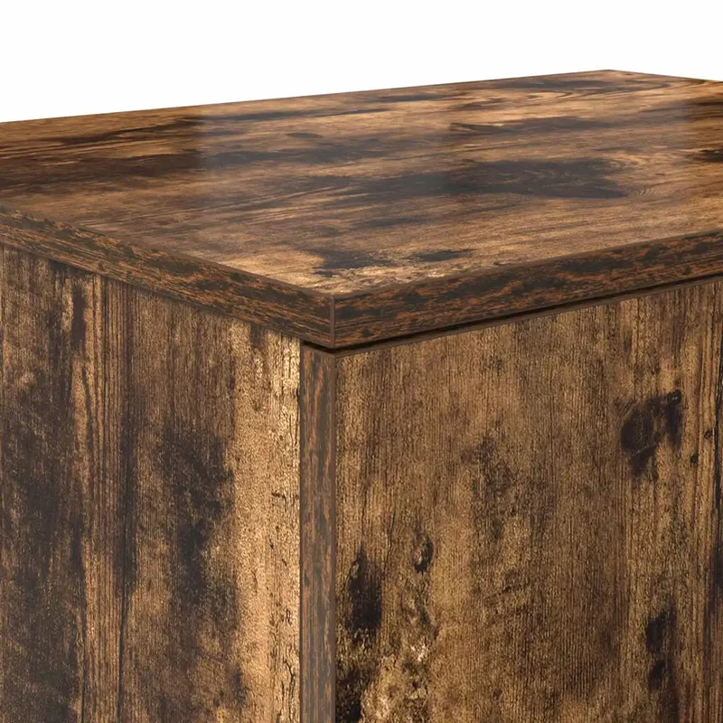 Armoire de rangement moderne avec 2 étagères salon 118 x 41 x 40 cm en bois d'ingénierie chêne fumé 02_0052114