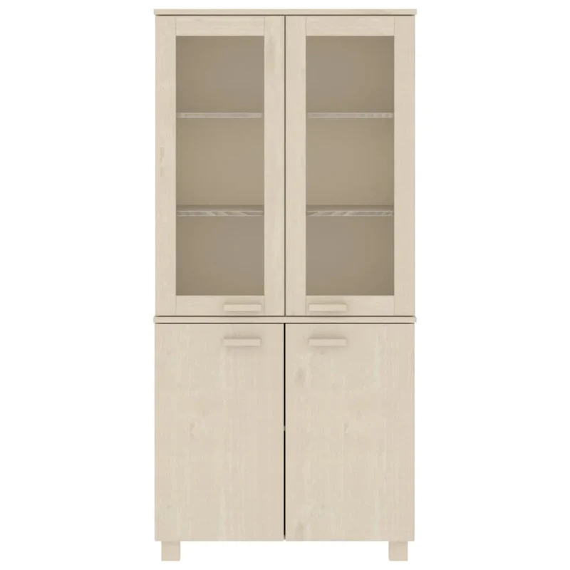 Buffet bahut commode armoire meuble de rangement organisateur cuisine salle de séjour salon bois massif de pin miel marron 02_0032149