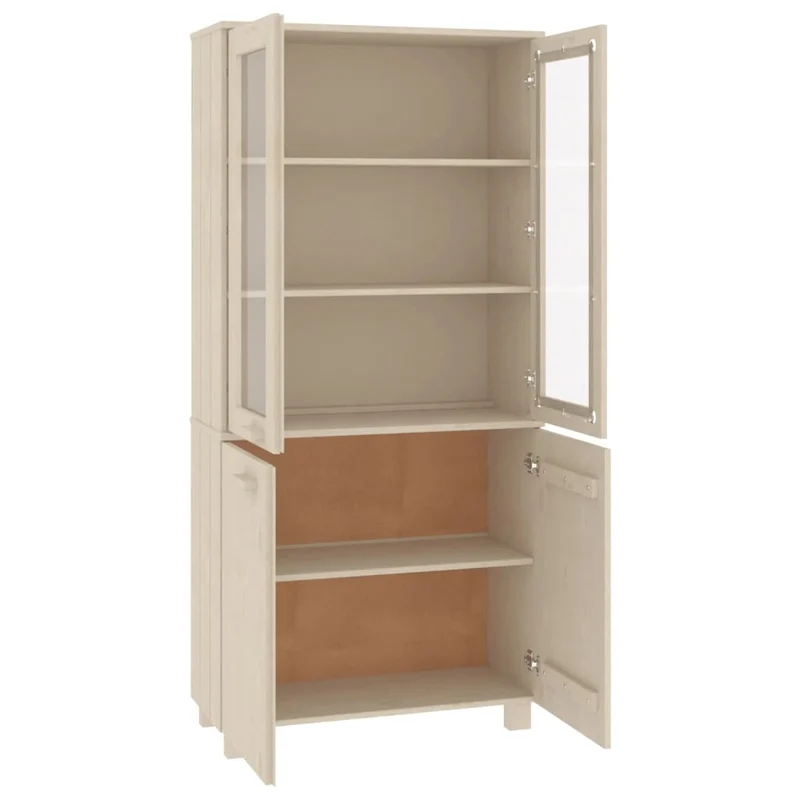 Buffet bahut commode armoire meuble de rangement organisateur cuisine salle de séjour salon bois massif de pin miel marron 02_0032149