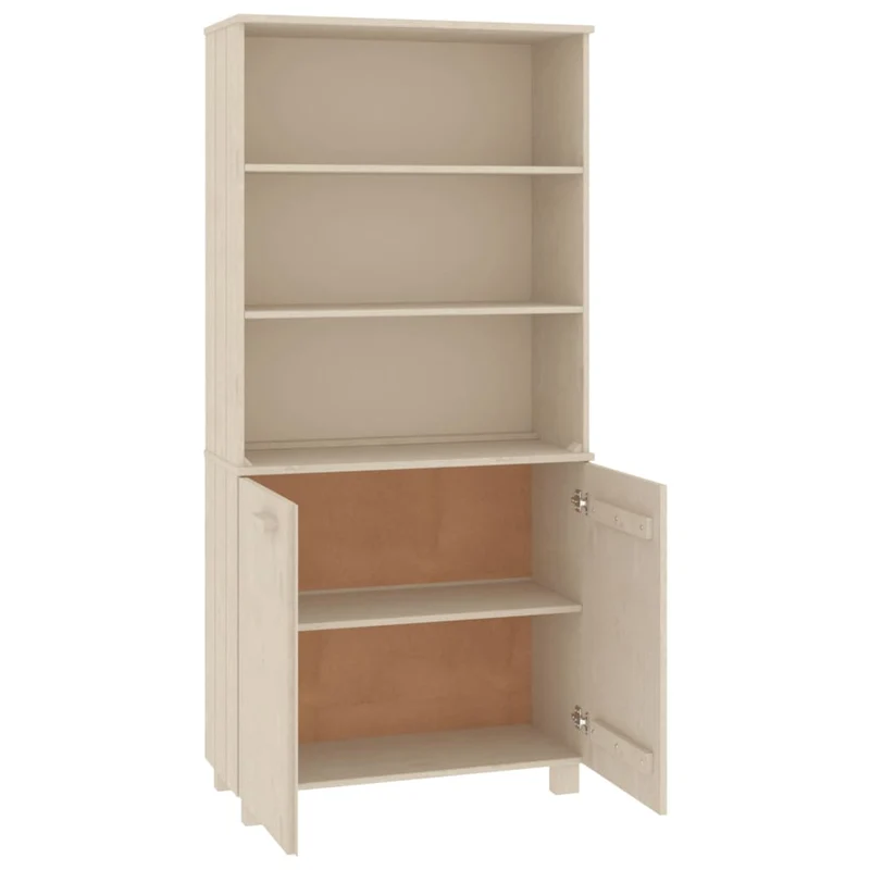 Buffet bahut commode armoire meuble de rangement organisateur cuisine salle de séjour salon bois massif de pin miel marron 02_0032148