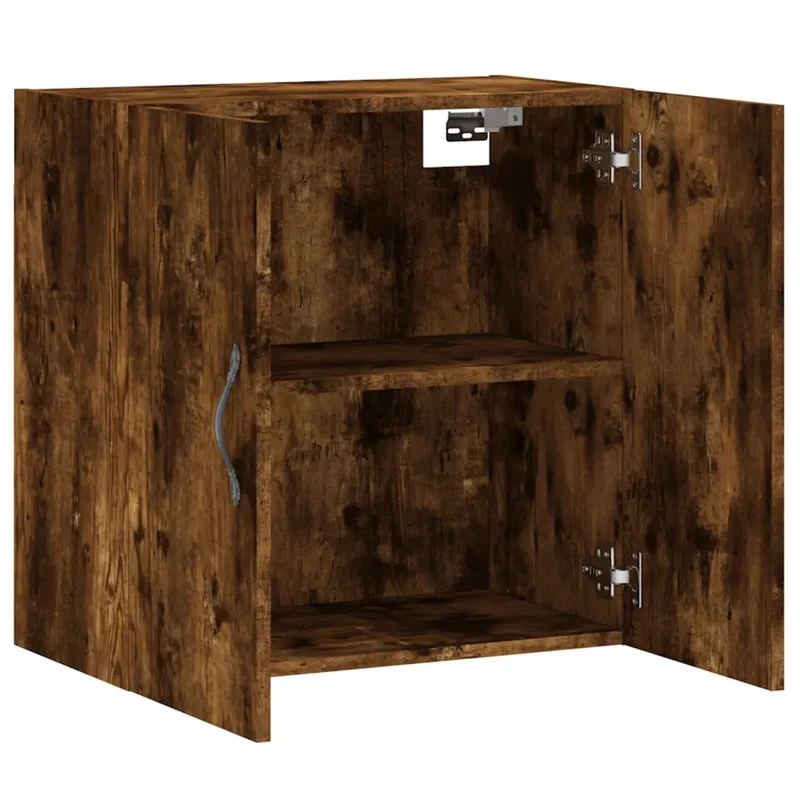 Armoire murale chêne fumé 60 x 31 x 60 cm design contemporain avec espace de rangement pratique en bois d'ingénierie 02_0048801