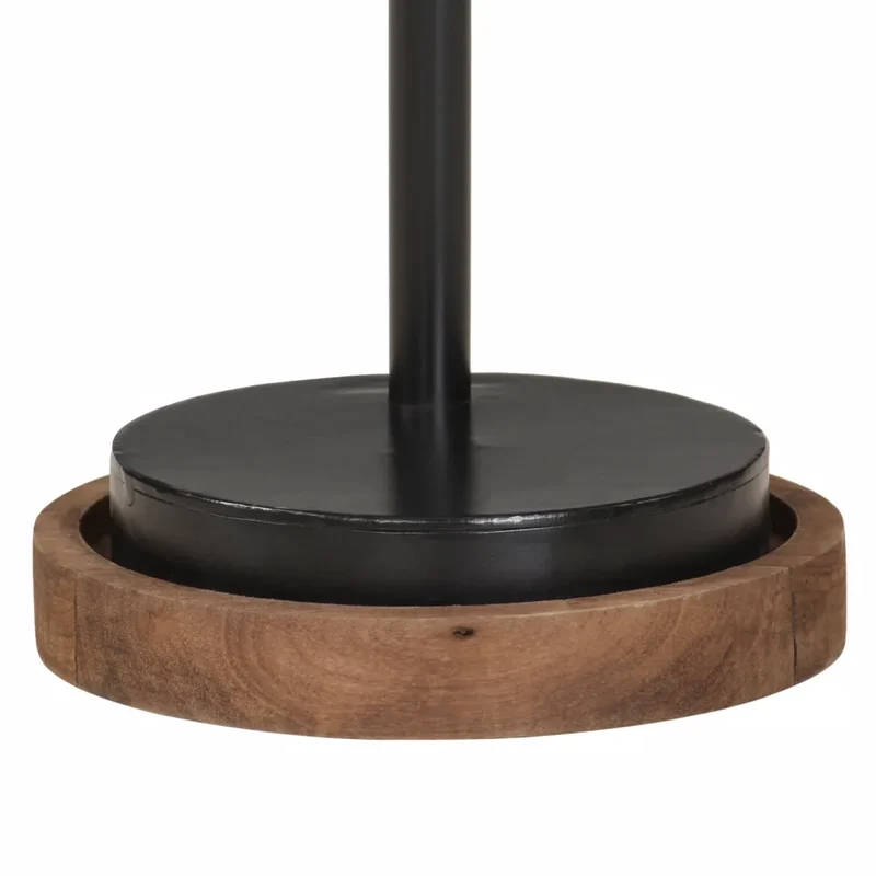 Lampe de bureau style industriel fer laiton antique 18 x 18 x 60 cm avec douille E27 ambiance cosy en bois marron 02_0047547